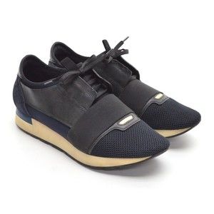 Men Balenciaga Race Runner Navy Low Top Sneakers 42  - Imperfect